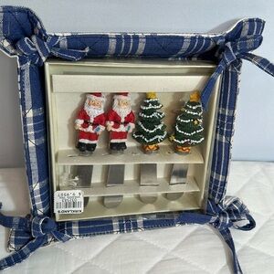 Kirkland Christmas Holiday Santa Butter Cheese Spreads Set Of Four Package New